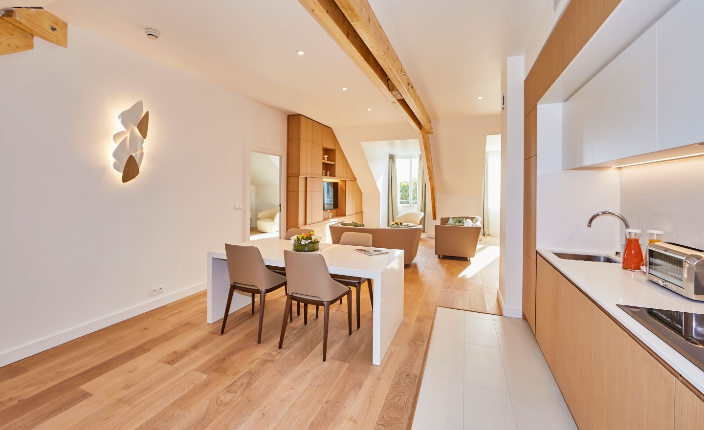 Kitchenette in a two-bedroom apartment at Miramar La Cigale